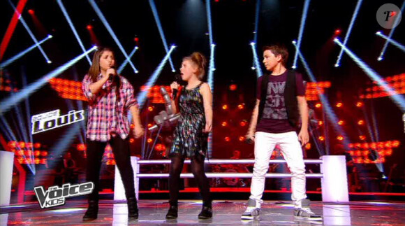 Océane, Charlie et Nicolas dans The Voice Kids, le 13 septembre 2014 sur TF1.