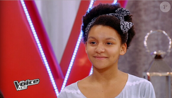Justine dans The Voice Kids, le 13 septembre 2014 sur TF1.