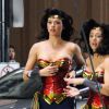 Adrianne Palicki sur le tournage de la série "Wonder-Woman", jamais diffusée, à Los Angeles le 30 mars 2011.