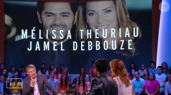 Jamel Debbouze et Melissa Theuriau invités du Grand Journal, le 10 septembre 2014, sur Canal+