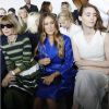 Anna Wintour, Sarah Jessica Parker et Rooney Mara assistent au défilé Calvin Klein Collection printemps-été 2015 aux Spring Studios. New York, le 11 septembre 2014.