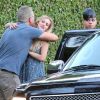 Exclusif - Ashlee Simpson et son mari Evan Ross à la fête d'anniversaire d'Eric Johnson, à Beverly Hills, le 15 septembre 2014.