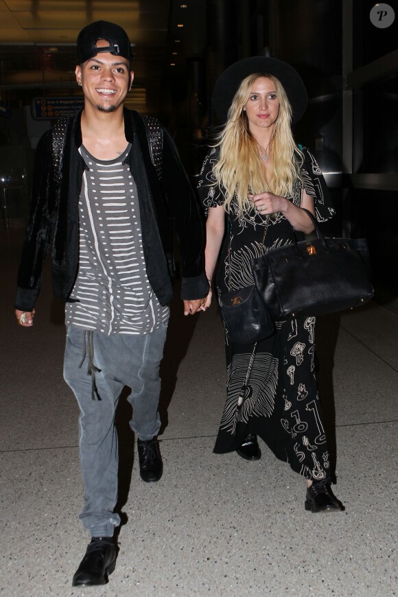Ashlee Simpson et Evan Ross à l'aéroport de Los Angeles, le 12 septembre 2014