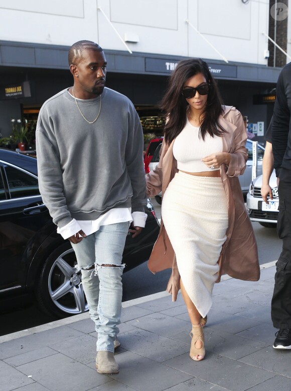Kim Kardashian et Kanye West à Sydney, le 13 septembre 2014.