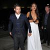 Nick Jonas et sa compagne Olivia Culpo allant dîner au Craig's restaurant à West Hollywood, le 24 août 2014.