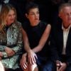 L'icône de mode Kate Moss, Charlotte Casiraghi et Francois-Henri Pinault au premier rang du défilé Gucci Spring/Summer 2015 le 17 septembre 2014