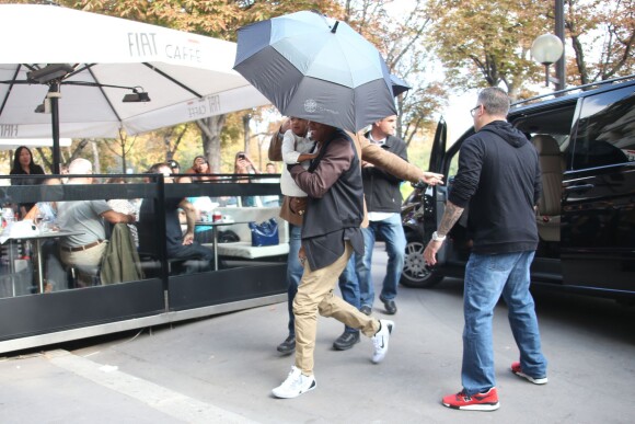 Beyoncé, Jay Z et leur fille Blue Ivy sont allés déjeuner au restaurant italien NoLita, dans le 8e arrondissement. Paris, le 14 septembre 2014.