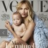 Natasha Poly pose avec son bébé, l'adorable Aleksandra, en couverture du Vogue France