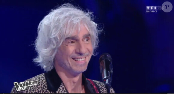 Louis Bertignac sur le plateau de The Voice Kids, le samedi 20 septembre 2014 sur TF1.