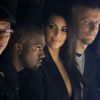 Kim Kardashian et son mari Kanye West au défilé Lanvin prêt-à-porter collection Printemps-Eté 2015 lors de la Fashion Week à Paris, le 25 septembre 2014. 