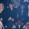 Catherine Deneuve, Kanye West et sa femme Kim Kardashian au défilé Lanvin prêt-à-porter collection Printemps-Eté 2015 lors de la Fashion Week à Paris, le 25 septembre 2014. 