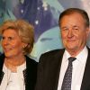 Albert Uderzo, sa femme Ada, Anne Goscinny et Sylvie Uderzo, lors de l'avant-première du film Astérix et les Vikings, le 31 mars 2006 à Paris