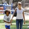 Heidi Klum et son petit ami Vito Schnabel assistent au match de football des enfants de Heidi à Los Angeles, le 27 septembre 2014.