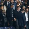 Beyoncé et Jay Z rencontrent Nicolas Sarkozy - Match PSG-Barcelone de la Ligue des Champions au parc des princes à Paris le 30 septembre 2014. Le PSG à remporté le match sur le score de 3-2.