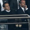 Nicolas Sarkozy - Match PSG-Barcelone de la Ligue des Champions au parc des princes à Paris le 30 septembre 2014. Le PSG à remporté le match sur le score de 3-2.