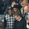 Beyoncé, Jay Z et Nicolas Sarkozy - Match PSG-Barcelone de la Ligue des Champions au parc des princes à Paris le 30 septembre 2014. Le PSG à remporté le match sur le score de 3-2.