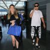 Khloe Kardashian et French Montana à l'aéroport de New York, le 4 juillet 2014.