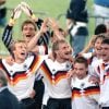 L'équipe d'Allemagne championne du monde à Rome, le 8 juillet 1990. 