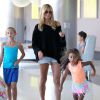 Heidi Klum et son ex-mari Seal emmènent leur enfants Leni, Henry et Lou faire du shopping au "Westside Pavillion Mall" à Los Angeles, le 4 octobre 2014.