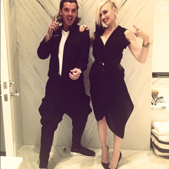 Gwen Stefani et Gavin Rossdale, le 3 octobre 2014 à Los Angeles. Jour du 45e anniversaire de la chanteuse.