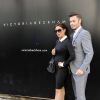 Exclusif - Les sosies du couple star, David et Victoria Beckham rejouent l'ouverture de la boutique de Victoria, jeudi 25 septembre 2014 à Londres.