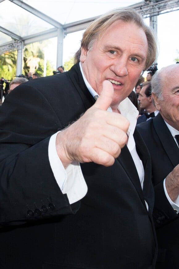 Gérard Depardieu - Montée des marches du film "The Homesman" lors du 67e Festival du film de Cannes le 18 mai 2014