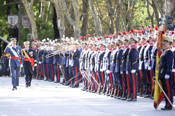 Le roi Felipe VI d'Espagne à son arrivée lors de la fête nationale espagnole, à Madrid, le 12 octobre 2014. 