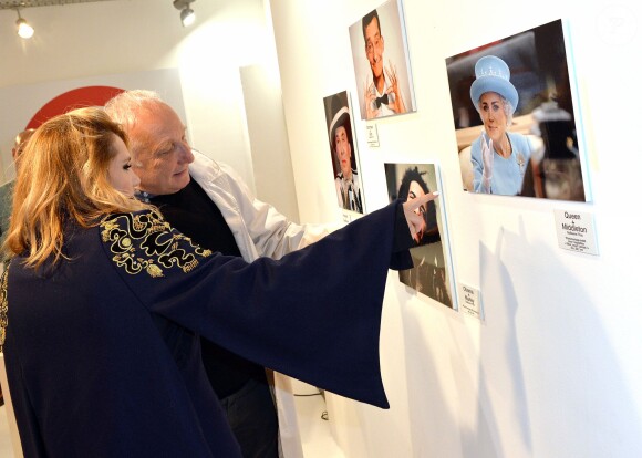 Exclusif - François Berléand et Marie-Amélie Seigner - Vernissage de l'exposition "Vieux, nous ? Jamais !", organisée pour les 60 ans de Damart, à la galerie L'Imprimerie à Paris, le 16 octobre 2014.
