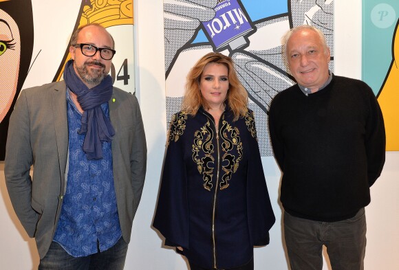 Exclusif - Grégoire Guillemin, Marie-Amélie Seigner et François Berléand - Vernissage de l'exposition "Vieux, nous ? Jamais !", organisée pour les 60 ans de Damart, à la galerie L'Imprimerie à Paris, le 16 octobre 2014.
