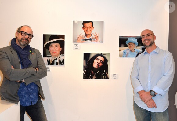 Exclusif - Guillaume Titus-Carmel (publicitaire) et Grégoire Guillemin - Vernissage de l'exposition "Vieux, nous ? Jamais !", organisée pour les 60 ans de Damart, à la galerie L'Imprimerie à Paris, le 16 octobre 2014.