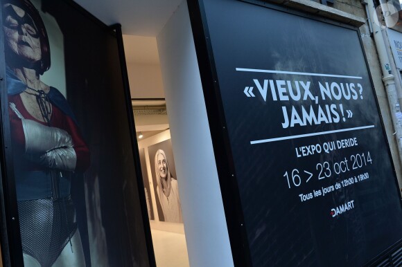 Exclusif - Vernissage de l'exposition "Vieux, nous ? Jamais !", organisée pour les 60 ans de Damart, à la galerie L'Imprimerie à Paris, le 16 octobre 2014.