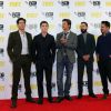 Jon Bernthal, Logan Lerman, Brad Pitt, Shia Labeouf, Michael Pena et le réalisateur David Ayer lors du photocall du film Fury le 19 octobre 2014 à Londres