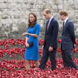  Kate Middleton avec William et Harry le 5 août 2014 à la Tour de Londres. Sa dernière mission officielle avant l'annonce de sa seconde grossesse et une série d'annulations... 