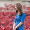 Kate Middleton le 5 août 2014 à la Tour de Londres. Sa dernière mission officielle avant l'annonce de sa seconde grossesse et une série d'annulations...