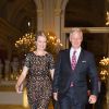 Le roi Philippe et la reine Mathilde de Belgique au concert d'automne au palais royal, le 15 octobre 2014 à Bruxelles.