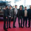 Shia LaBeouf, Logan Lerman, Jon Bernthal, Brad Pitt, Michael Pena et David Ayer à Paris, le 18 octobre 2014.