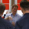 Le prince Harry a rencontrer des pompiers et des cadets de la caserne de Salford, le 20 octobre 2014