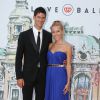 Novak Djokovic et sa compagne Jelena Ristic lors de la soirée "Love Ball" organisée par Natalia Vodianova au profit de la Fondation "The Naked Heart" a l'Opéra Garnier à Monaco, le 27 juillet 2013. 