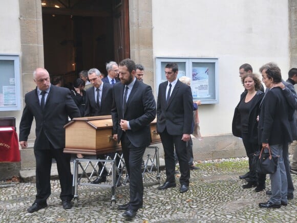 Obsèques de Marc Galabru, le frère cadet de Michel Galabru, médecin, homme de lettres et de théâtre, en l'église Saint-Vincent au Bousquet-d'Orb, le 14 octobre 2014.