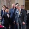 Le roi Philippe de Belgique lors de la réception, le 22 octobre 2014 au château de Laeken, de sportifs de haut niveau s'étant distingués en 2013 et 2014.