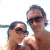 Robert Pires et sa femme Jessica, en voyage de noces aux Maldives après s'être dit oui le 7 juin 2013 à Paris