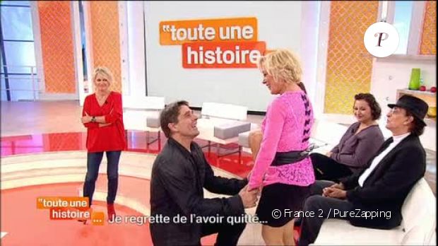 Une demande en mariage en direct sur le plateau de Toute une histoire, le 28 octobre 2014 face à Sophie Davant sur France 2.