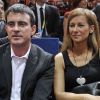Manuel Valls et sa femme Anne Gravoin à la finale de l'Open Masters 1000 de Tennis Paris-Bercy entre Novak Djokovic et Milos Raonic à Paris le 2 novembre 2014. 