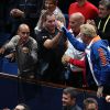 Boris Becker à la finale de l'Open Masters 1000 de Tennis Paris-Bercy entre Novak Djokovic et Milos Raonic à Paris le 2 novembre 2014. 