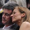 Manuel Valls et sa femme Anne Gravoin à la finale de l'Open Masters 1000 de Tennis Paris-Bercy entre Novak Djokovic et Milos Raonic à Paris le 2 novembre 2014. 