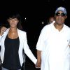 Stevie Wonder et sa chérie Tomeeka Robyn Bracy à la sortie du concert de Jay Z et Beyonce à Los Angeles, le 3 août 2014