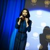 Conchita Wurst chante pour le secrétaire général de l'ONU Ban Ki-moon au siège des Nations-Unies à Vienne, en Autriche le 3 novembre 2014.