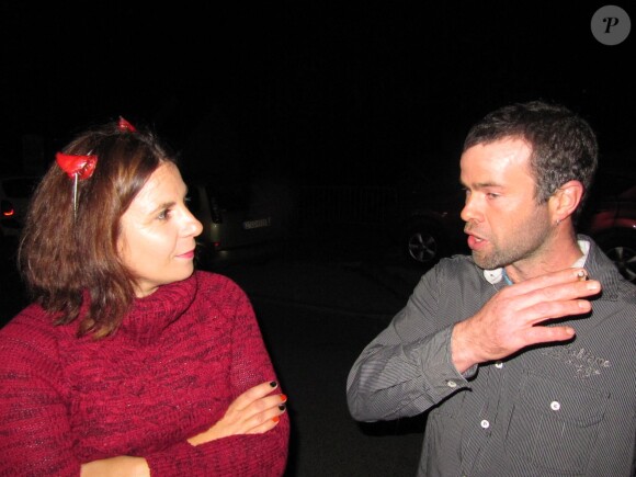 Exclusif - Virginie et Nicolas de l'émission "L'amour est dans le pré" fêtent Holloween à l'Arpège à Hinglé près de Dinan dans les Côtes-d'Armor le 31 octobre 2014
