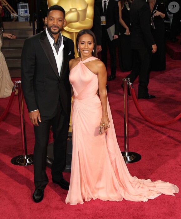 Will Smith et sa femme Jada Pinkett Smith lors de la cérémonie des Oscars à Hollywood, le 2 mars 2014