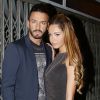 Nabilla Benattia et son petit ami Thomas Vergara - People à la sortie de la boite de nuit "Cosy Box" à Cannes, le 17 mai 2014.